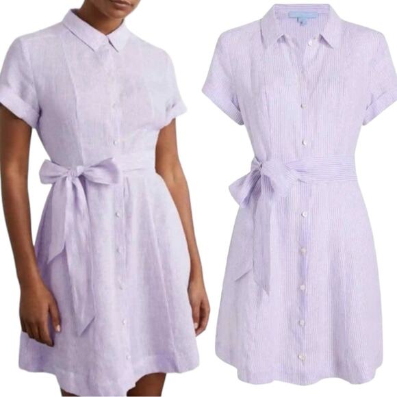 NWT Hill House The Laura Linen Lilac Button-Up Dress Size XS - Picture 9 of 10